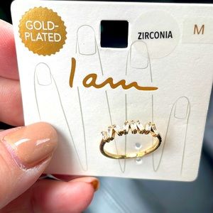 Iam Zirconia Gold Plated Ring